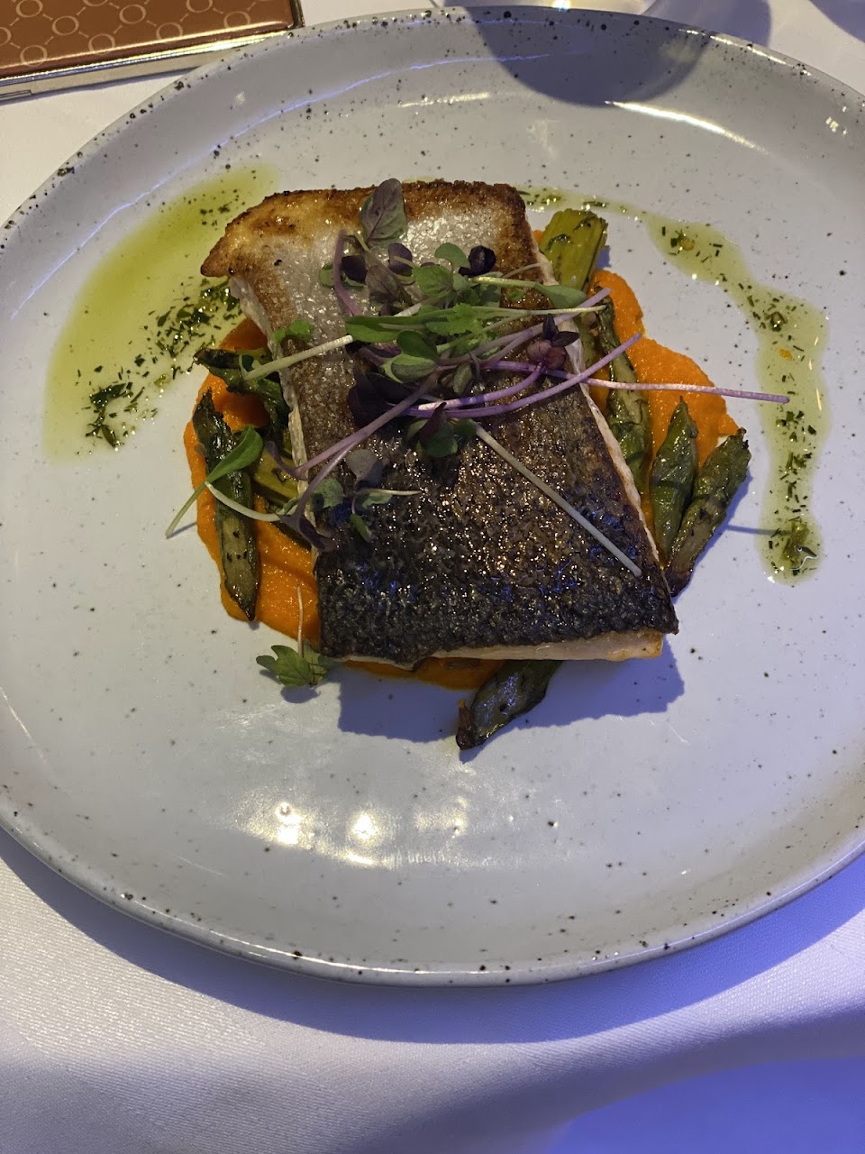 A fish main served at Mazzaro Restaurant