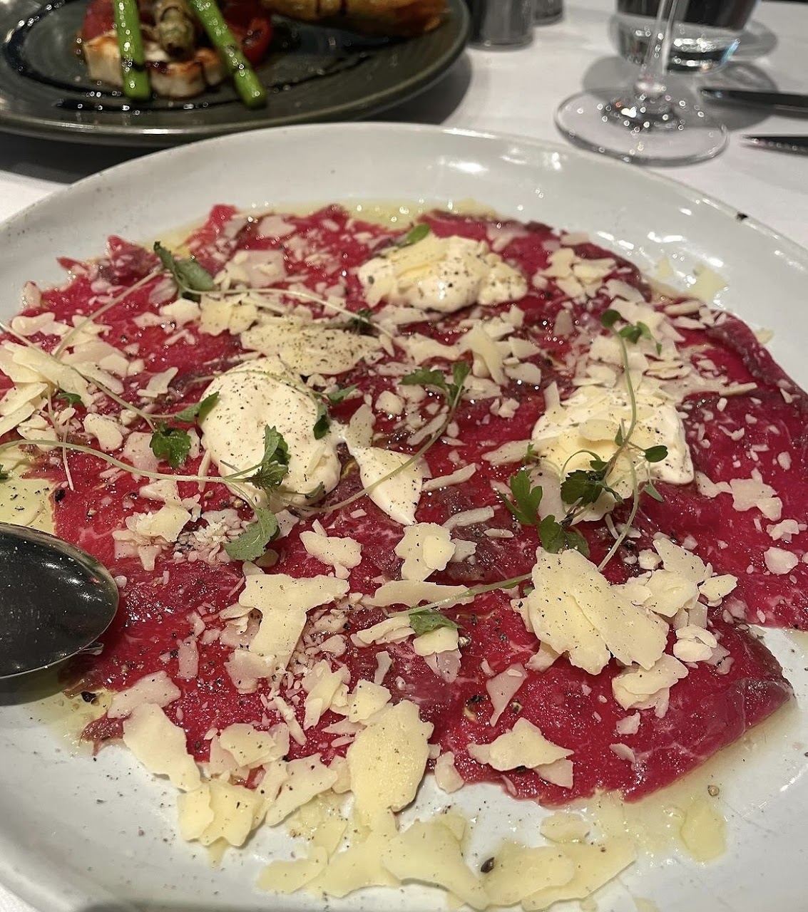 Beef carpaccio at Mazzaro Restaurant
