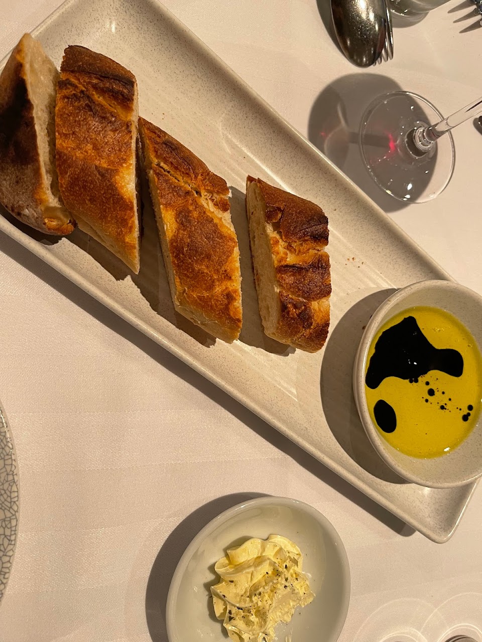 Sourdough bread service at Mazzaro Restaurant